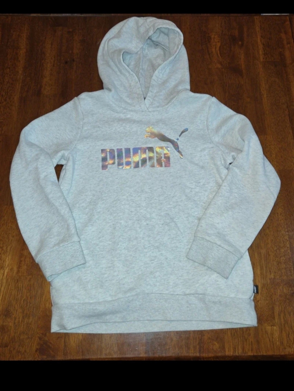 PUMA Kids' Light Gray Logo Hoodie